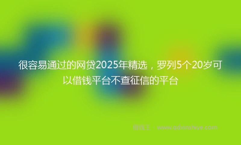 很容易通过的网贷2025年精选，罗列5个20岁可以借钱平台不查征信的平台