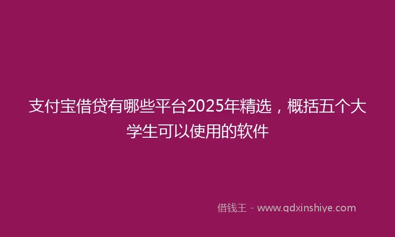 支付宝借贷有哪些平台2025年精选，概括五个大学生可以使用的软件