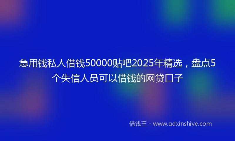 急用钱私人借钱50000贴吧2025年精选,盘点5个失信人员可以借钱的网贷口子