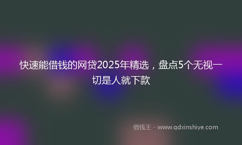 快速能借钱的网贷2025年精选，盘点5个无视一切是人就下款
