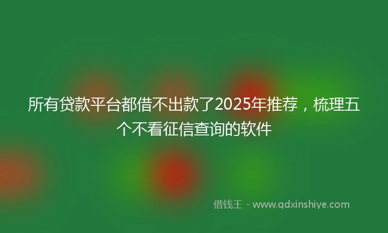 所有贷款平台都借不出款了2025年推荐，梳理五个不看征信查询的软件