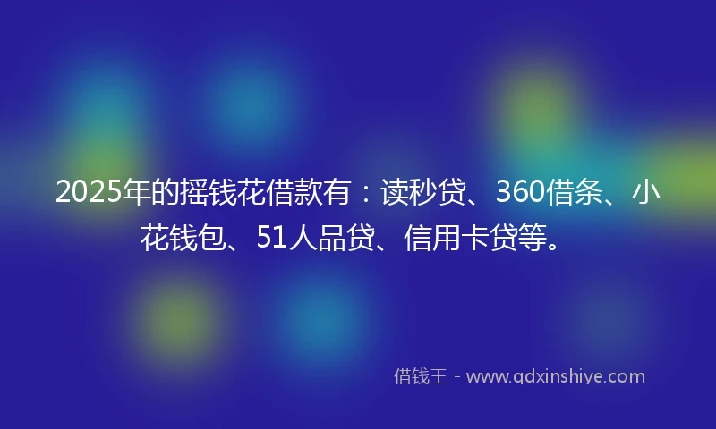 2025年的摇钱花借款有：读秒贷、360借条、小花钱包、51人品贷、信用卡贷等。