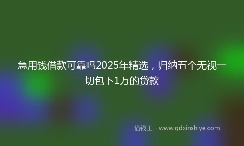 急用钱借款可靠吗2025年精选，归纳五个无视一切包下1万的贷款