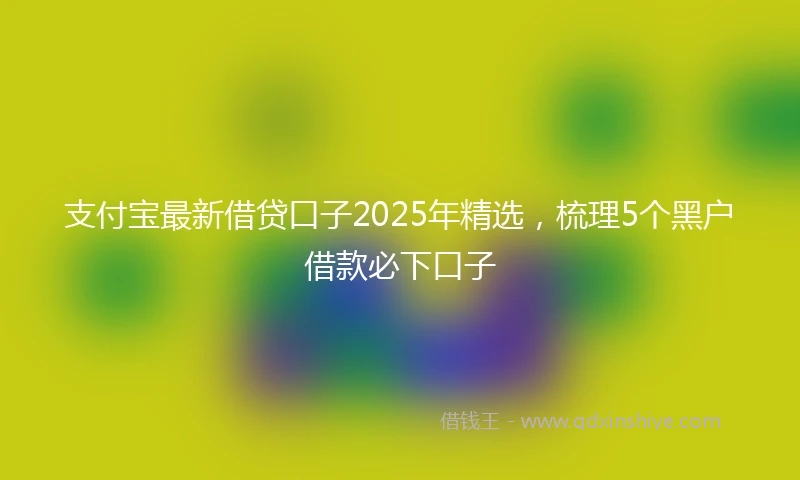 支付宝最新借贷口子2025年精选，梳理5个黑户借款必下口子