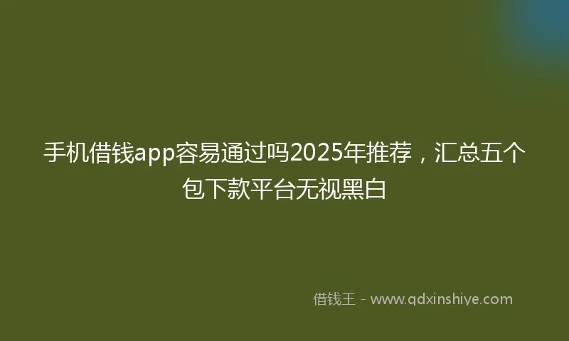 手机借钱app容易通过吗2025年推荐，汇总五个包下款平台无视黑白