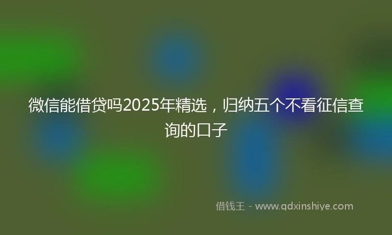 微信能借贷吗2025年精选，归纳五个不看征信查询的口子