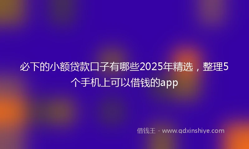 必下的小额贷款口子有哪些2025年精选，整理5个手机上可以借钱的app