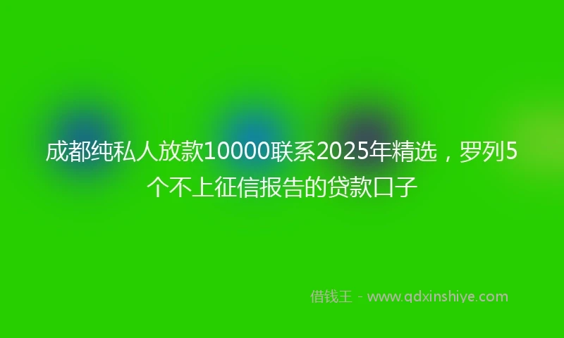 成都纯私人放款10000联系2025年精选，罗列5个不上征信报告的贷款口子