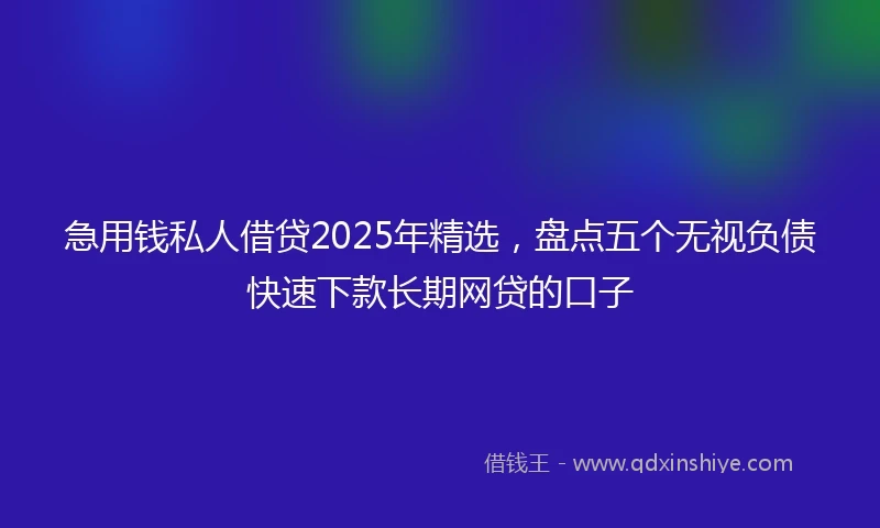 急用钱私人借贷2025年精选，盘点五个无视负债快速下款长期网贷的口子