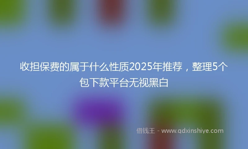 收担保费的属于什么性质2025年推荐，整理5个包下款平台无视黑白