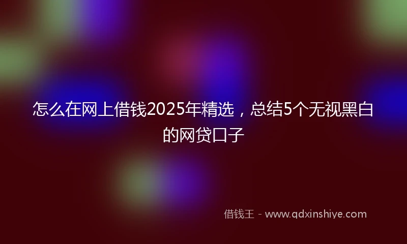 怎么在网上借钱2025年精选，总结5个无视黑白的网贷口子