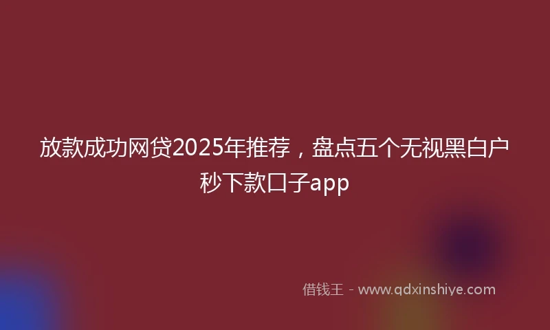 放款成功网贷2025年推荐，盘点五个无视黑白户秒下款口子app