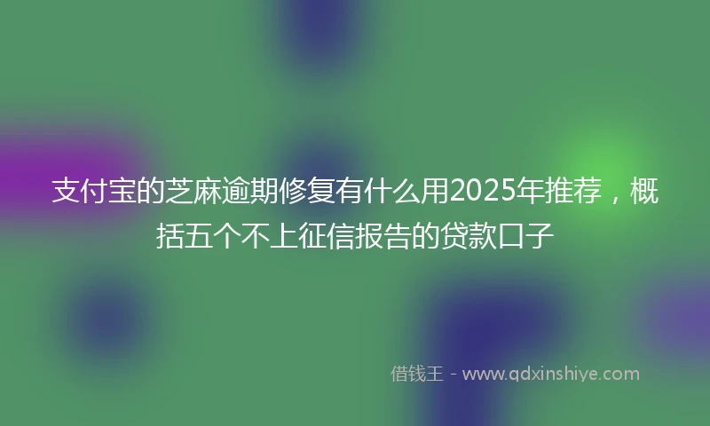 支付宝的芝麻逾期修复有什么用2025年推荐,概括五个不上征信报告的贷款口子