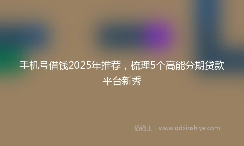手机号借钱2025年推荐，梳理5个高能分期贷款平台新秀