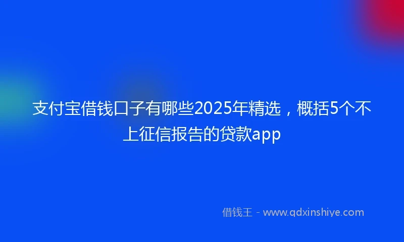 支付宝借钱口子有哪些2025年精选，概括5个不上征信报告的贷款app