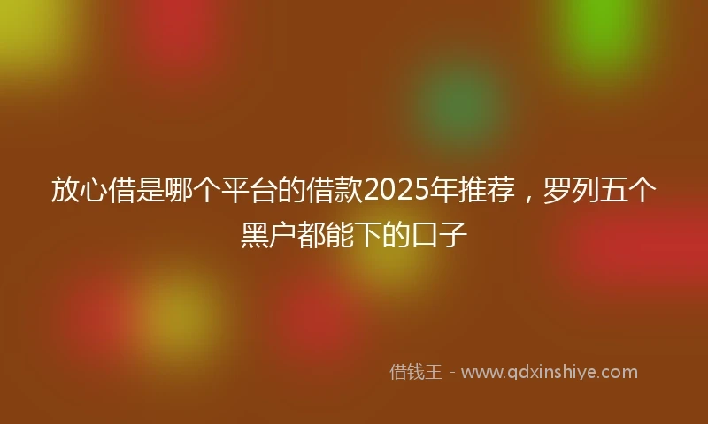 放心借是哪个平台的借款2025年推荐，罗列五个黑户都能下的口子