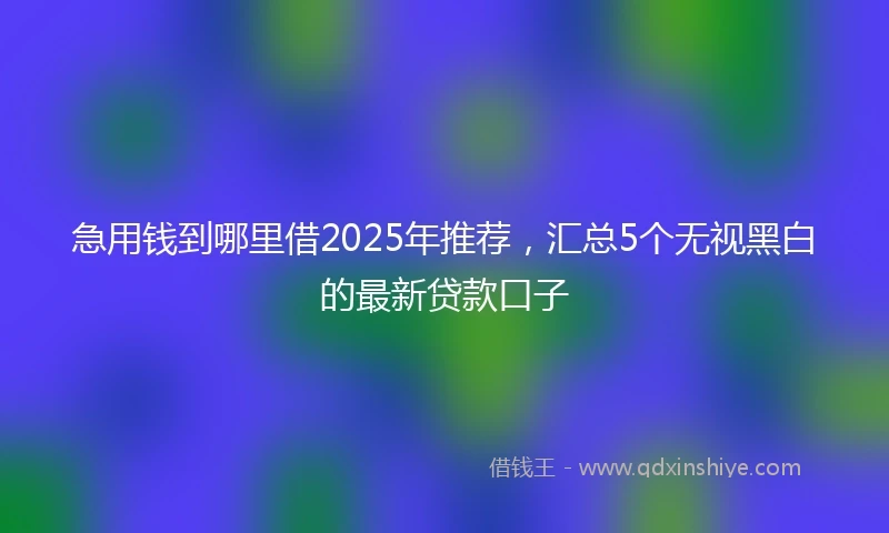 急用钱到哪里借2025年推荐，汇总5个无视黑白的最新贷款口子