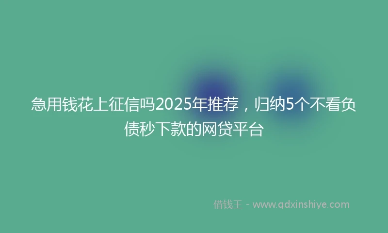 急用钱花上征信吗2025年推荐，归纳5个不看负债秒下款的网贷平台