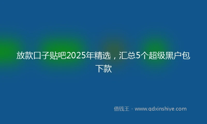 放款口子贴吧2025年精选，汇总5个超级黑户包下款