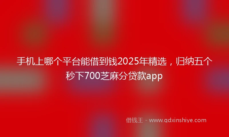 手机上哪个平台能借到钱2025年精选，归纳五个秒下700芝麻分贷款app