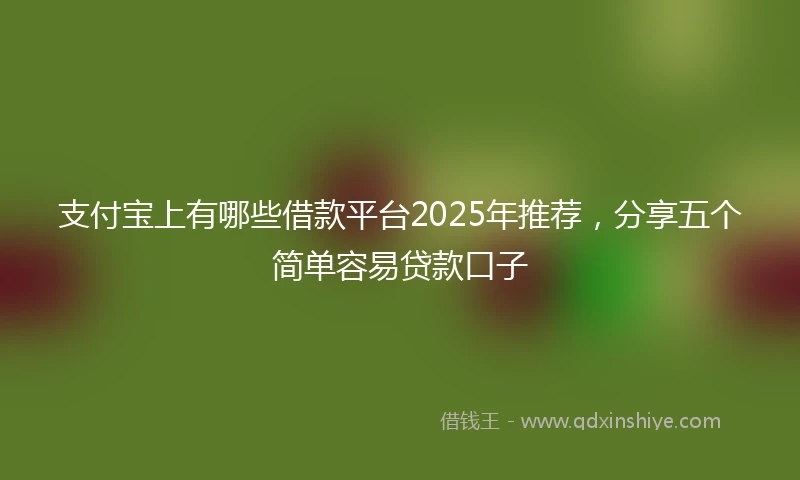 支付宝上有哪些借款平台2025年推荐，分享五个简单容易贷款口子