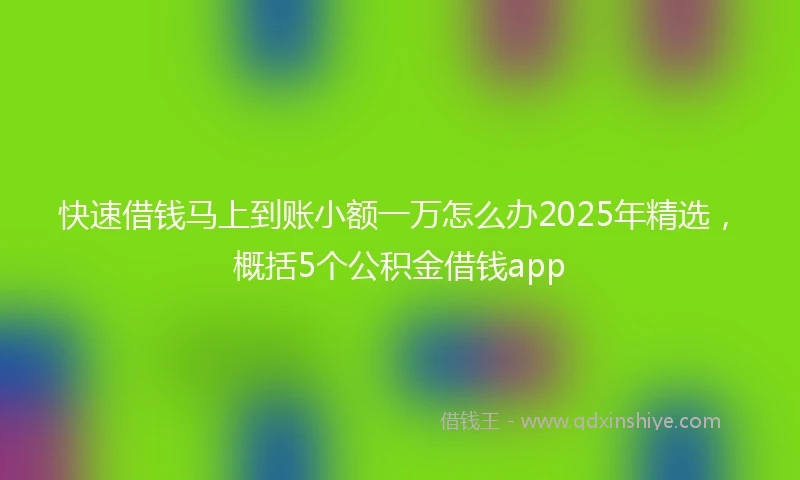 快速借钱马上到账小额一万怎么办2025年精选，概括5个公积金借钱app