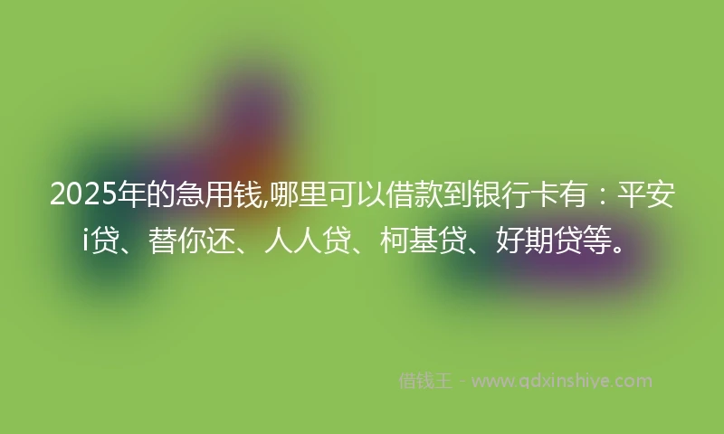 2025年的急用钱,哪里可以借款到银行卡有：平安i贷、替你还、人人贷、柯基贷、好期贷等。