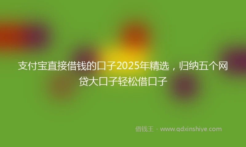 支付宝直接借钱的口子2025年精选，归纳五个网贷大口子轻松借口子
