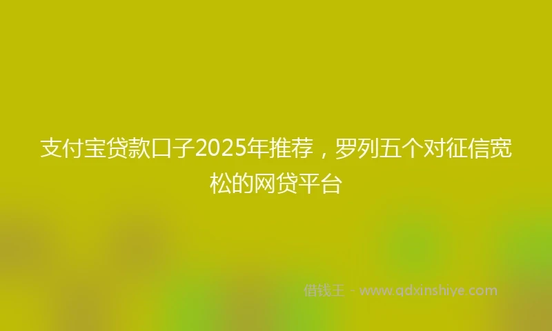 支付宝贷款口子2025年推荐，罗列五个对征信宽松的网贷平台
