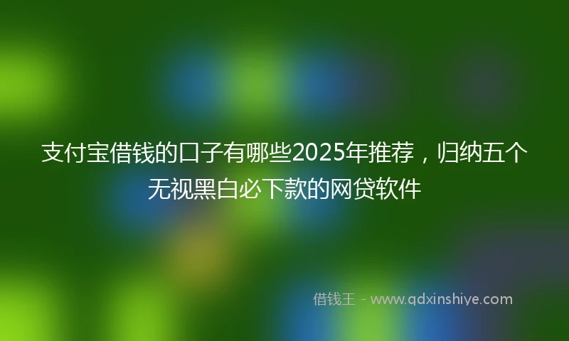 支付宝借钱的口子有哪些2025年推荐，归纳五个无视黑白必下款的网贷软件