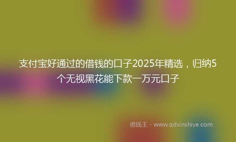 支付宝好通过的借钱的口子2025年精选，归纳5个无视黑花能下款一万元口子