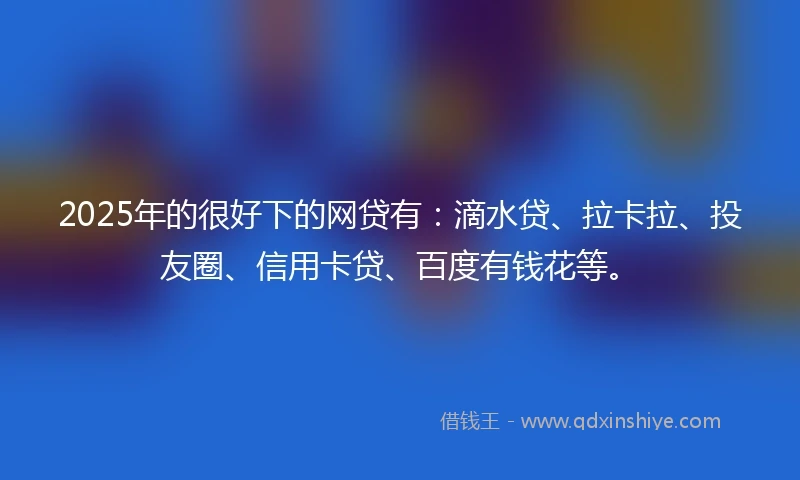 2025年的很好下的网贷有：滴水贷、拉卡拉、投友圈、信用卡贷、百度有钱花等。