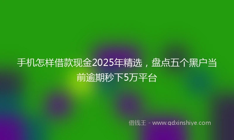 手机怎样借款现金2025年精选，盘点五个黑户当前逾期秒下5万平台