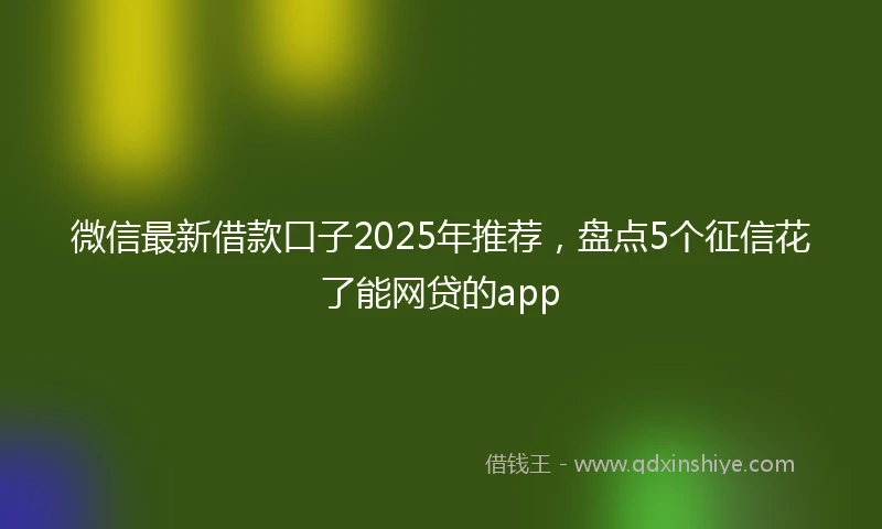微信最新借款口子2025年推荐,盘点5个征信花了能网贷的app