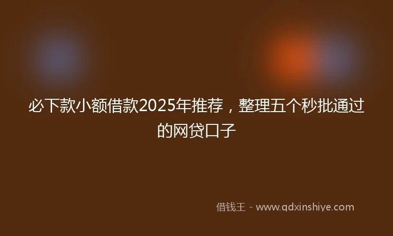 必下款小额借款2025年推荐，整理五个秒批通过的网贷口子