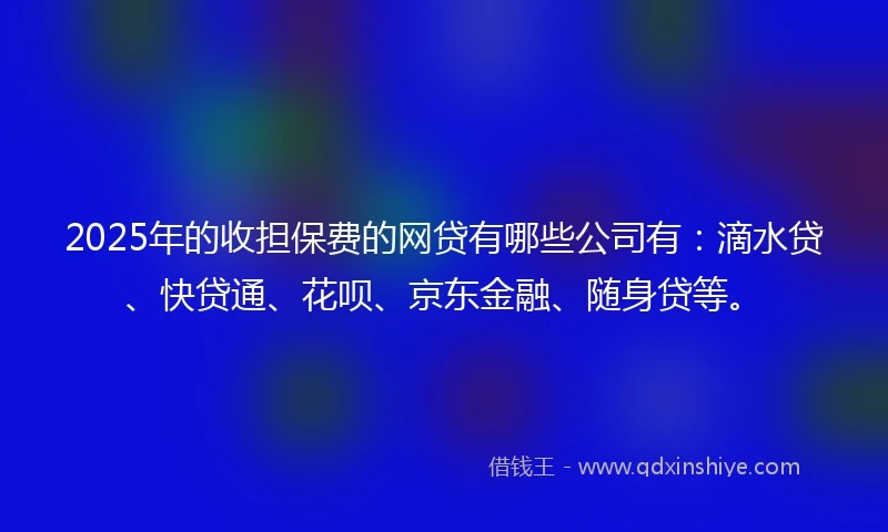 2025年的收担保费的网贷有哪些公司有：滴水贷、快贷通、花呗、京东金融、随身贷等。