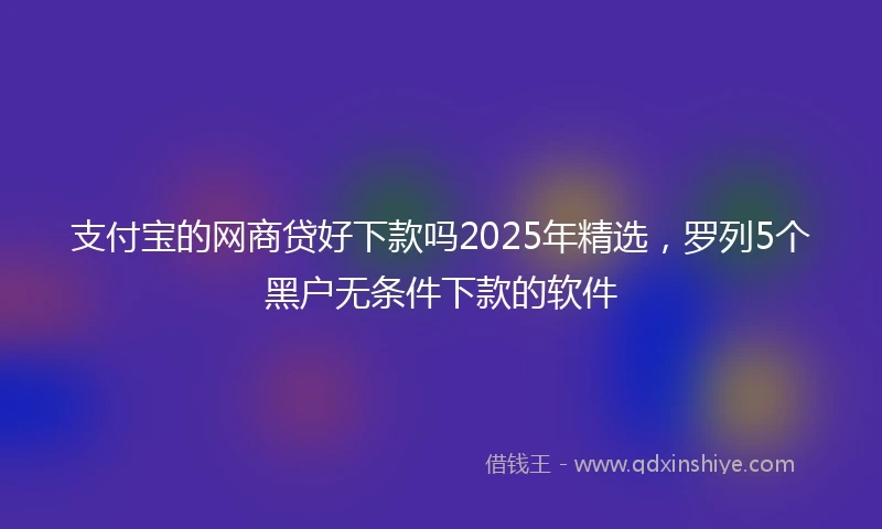 支付宝的网商贷好下款吗2025年精选,罗列5个黑户无条件下款的软件