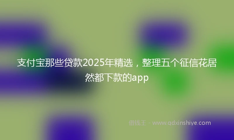 支付宝那些贷款2025年精选，整理五个征信花居然都下款的app