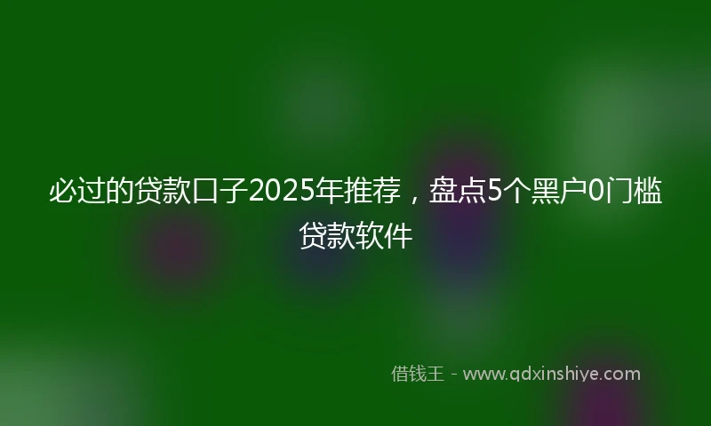 必过的贷款口子2025年推荐，盘点5个黑户0门槛贷款软件