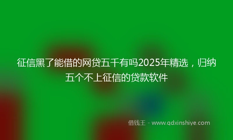征信黑了能借的网贷五千有吗2025年精选，归纳五个不上征信的贷款软件