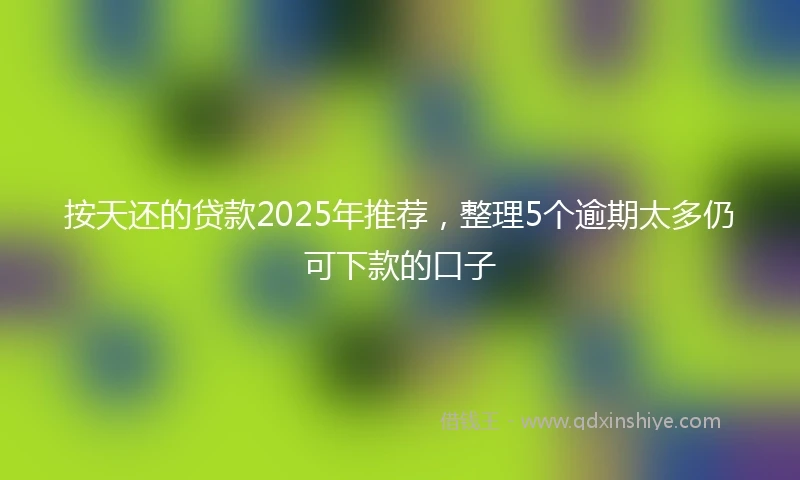 按天还的贷款2025年推荐，整理5个逾期太多仍可下款的口子