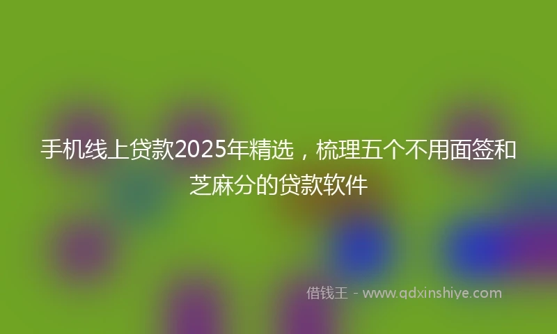 手机线上贷款2025年精选，梳理五个不用面签和芝麻分的贷款软件
