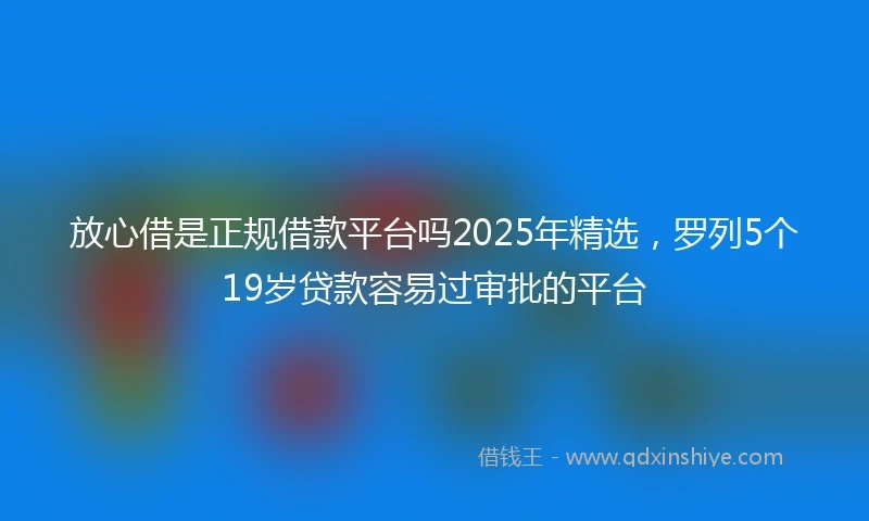 放心借是正规借款平台吗2025年精选，罗列5个19岁贷款容易过审批的平台