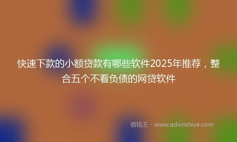 快速下款的小额贷款有哪些软件2025年推荐，整合五个不看负债的网贷软件