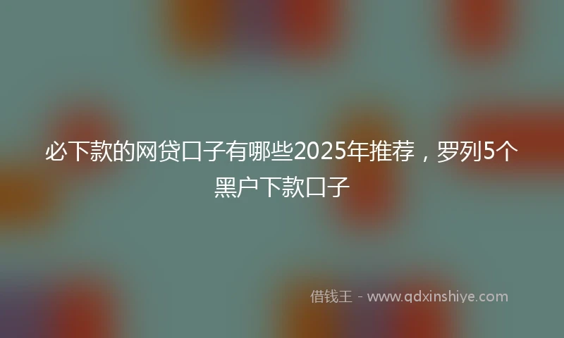 必下款的网贷口子有哪些2025年推荐，罗列5个黑户下款口子