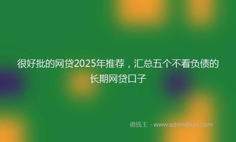 很好批的网贷2025年推荐，汇总五个不看负债的长期网贷口子
