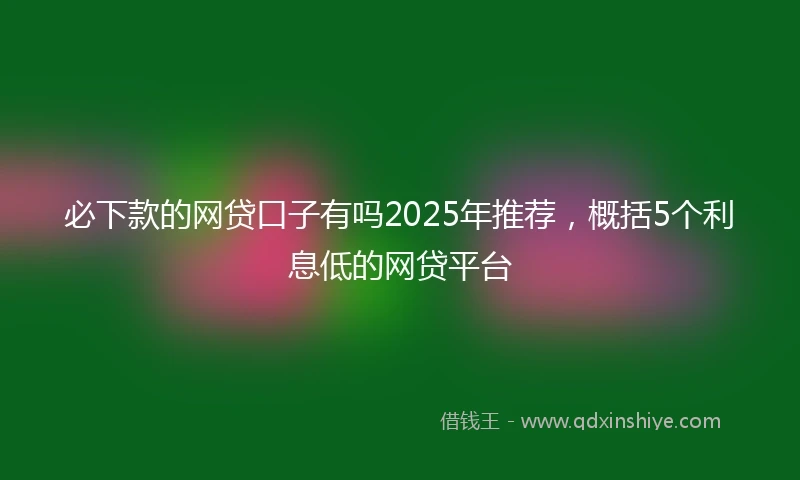 必下款的网贷口子有吗2025年推荐，概括5个利息低的网贷平台