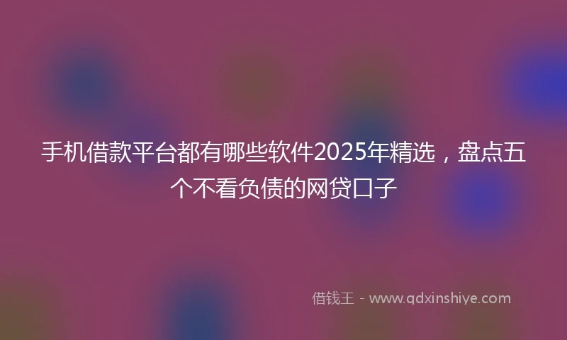 手机借款平台都有哪些软件2025年精选，盘点五个不看负债的网贷口子