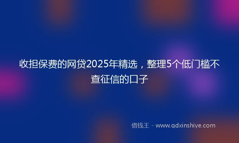 收担保费的网贷2025年精选，整理5个低门槛不查征信的口子