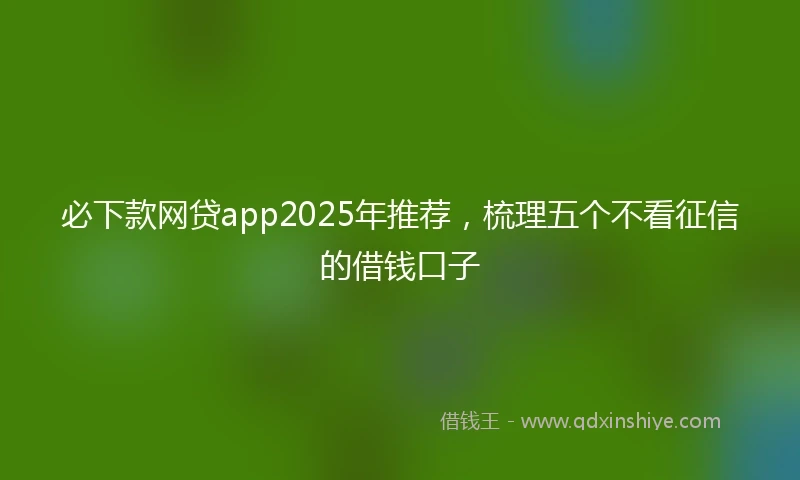 必下款网贷app2025年推荐，梳理五个不看征信的借钱口子